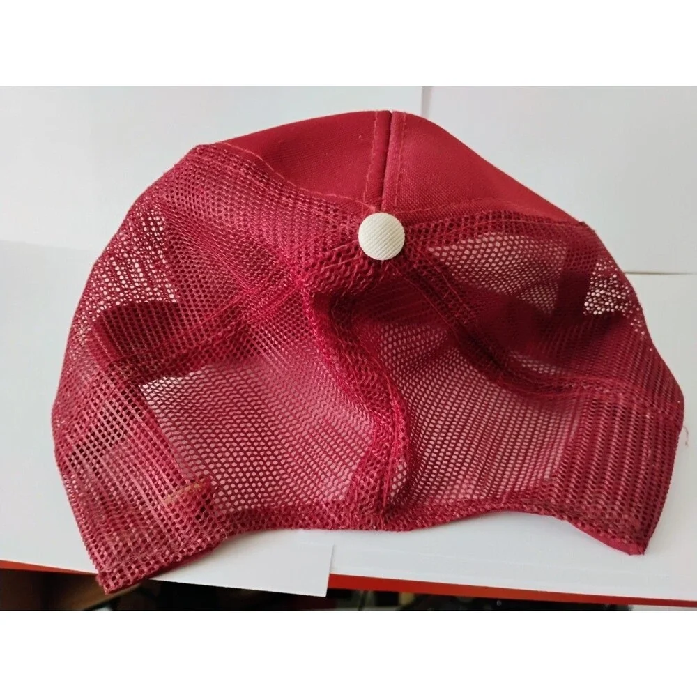 Vintage 80s Philadelphia Phillies Trucker Hat Maroon Mesh Broken Snap AS-IS